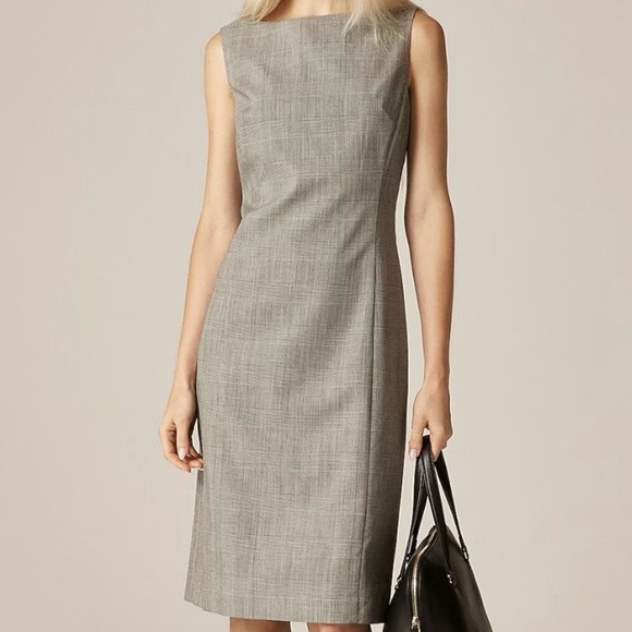 J. Crew Dresses & Skirts - J Crew Seamed shift dress in glen plaid Italian gauzy wool blend Size 6